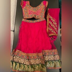 Girls hot pink lehenga